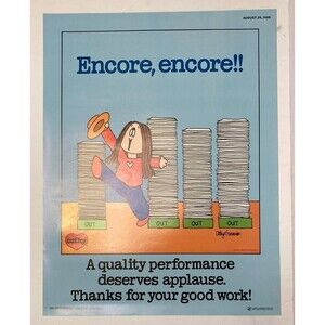 VTG CATHY Comic Strip Quality Performance Office Motivational Poster- Guisewite